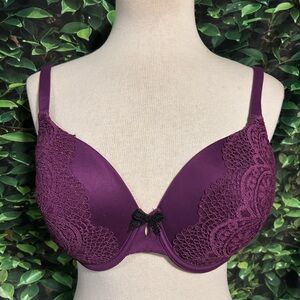 Body By Victoria Secret Lined Perfect Coverage Underwire Bra Purple 32DDD